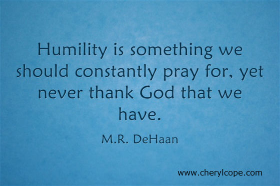 humility quote on blue background